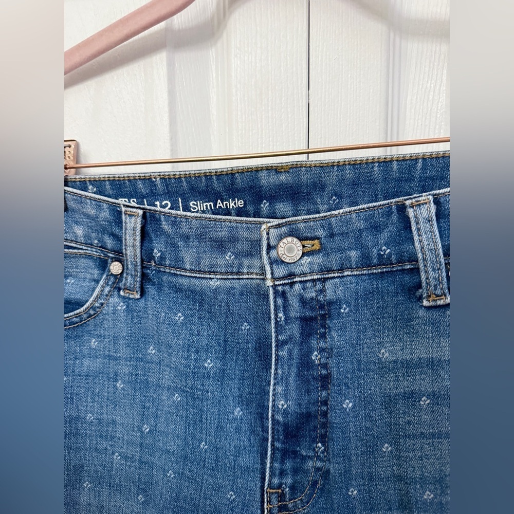 Talbots Dot Print Slim Ankle Jeans 12 - Picture 5 of 7